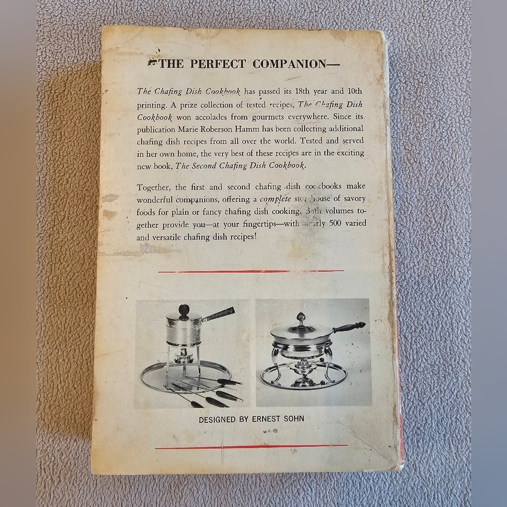 The Second Chafing Dish Cookbook by Marie Roberson Hamm 1963 Paperback Vintage - Picture 2 of 10